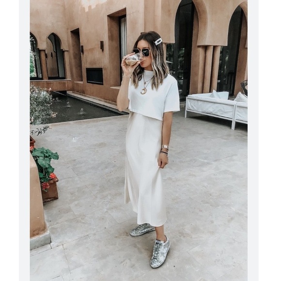 NEW All Saints Tie Dye Benno Pink & White Slip Dress - Picture 1 of 12